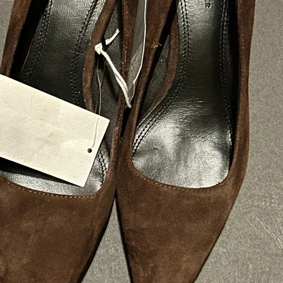 H & M Kitten Heels. Leather pumps brown suede. New - Picture 5 of 8
